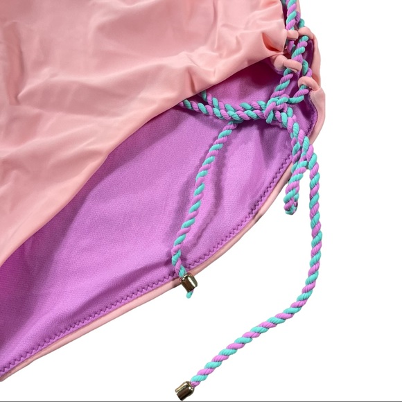 No Boundaries size Xl peach, teal, & lilac colored one piece bathing suit NWOT - Picture 4 of 9